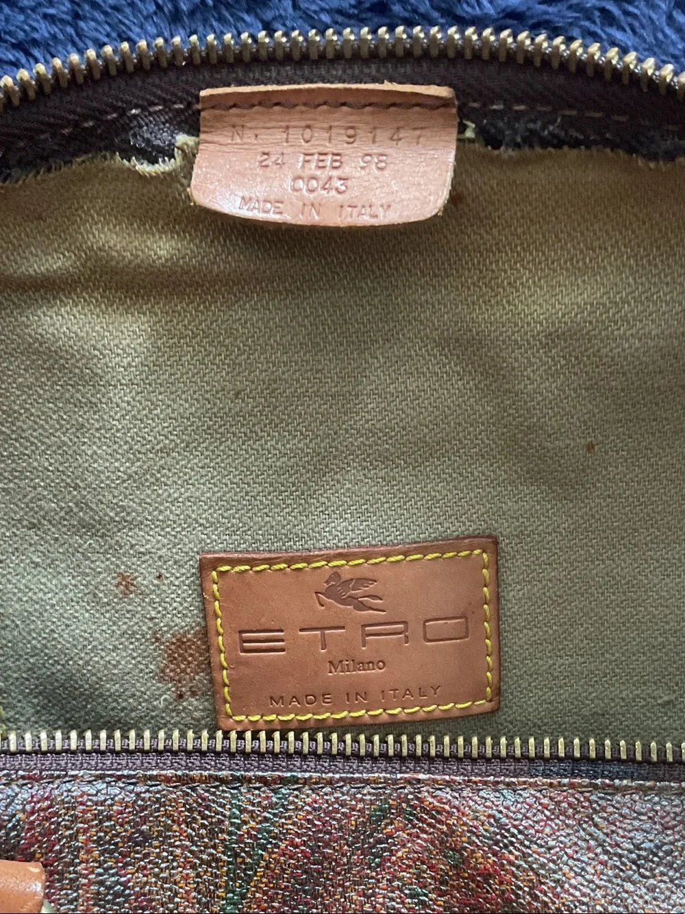 Etro Brown Leather Duffel Bag with Tan Straps